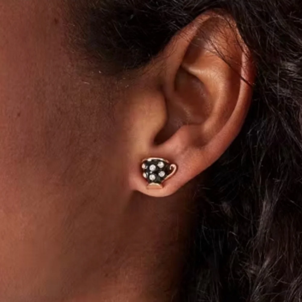 🖤▪️Kate Spade▪️ Tea Time Alice in Wonderland Studs - black and white